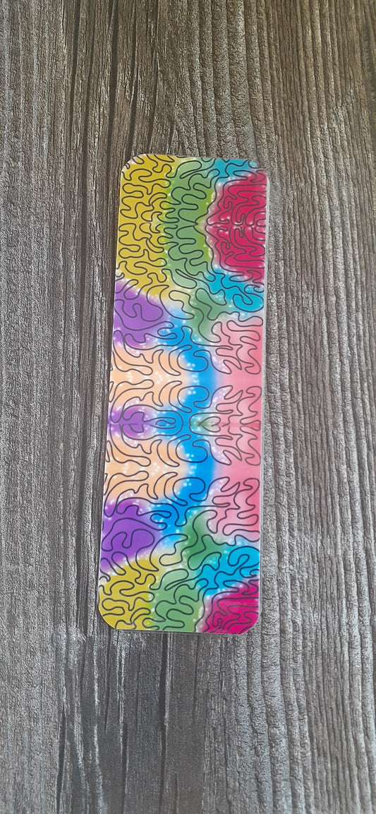 Rainbow Doodle Bookmark, 2”x6”