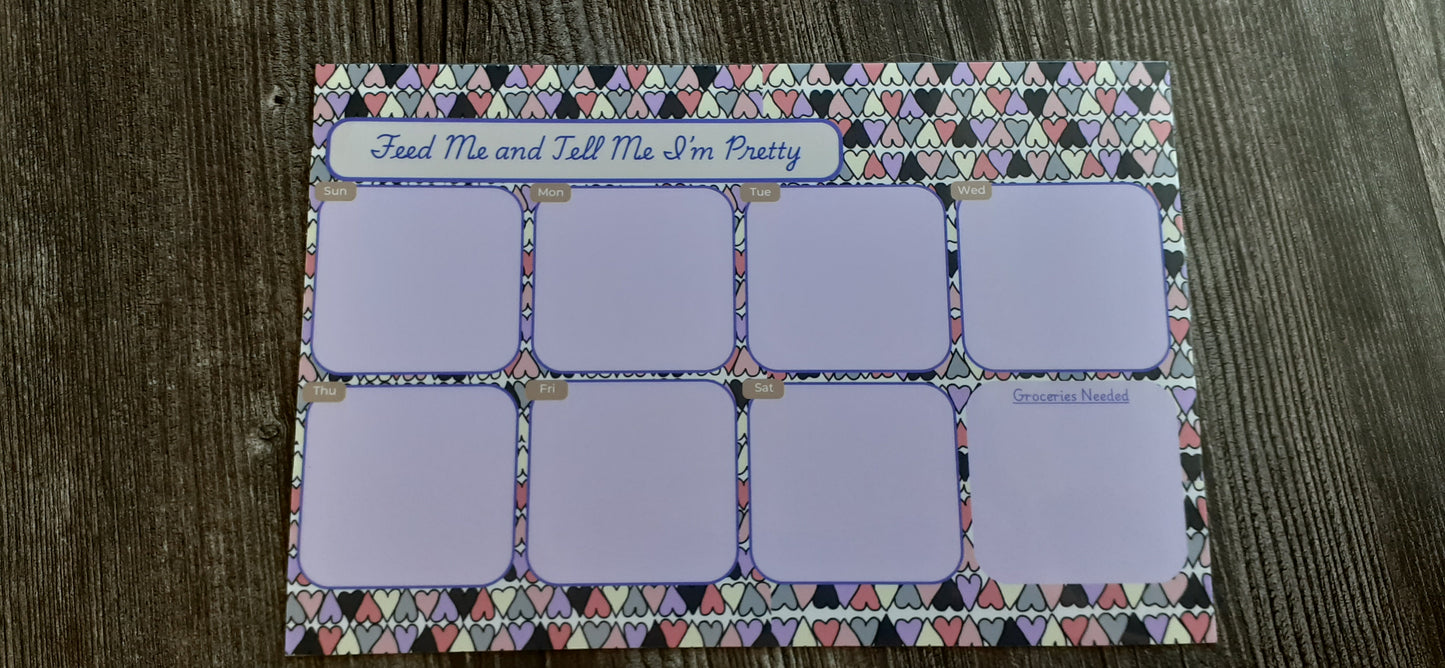 Magnet Meal Planner — Winter Sunset (Continuous Hearts #1), 6.75”x10”