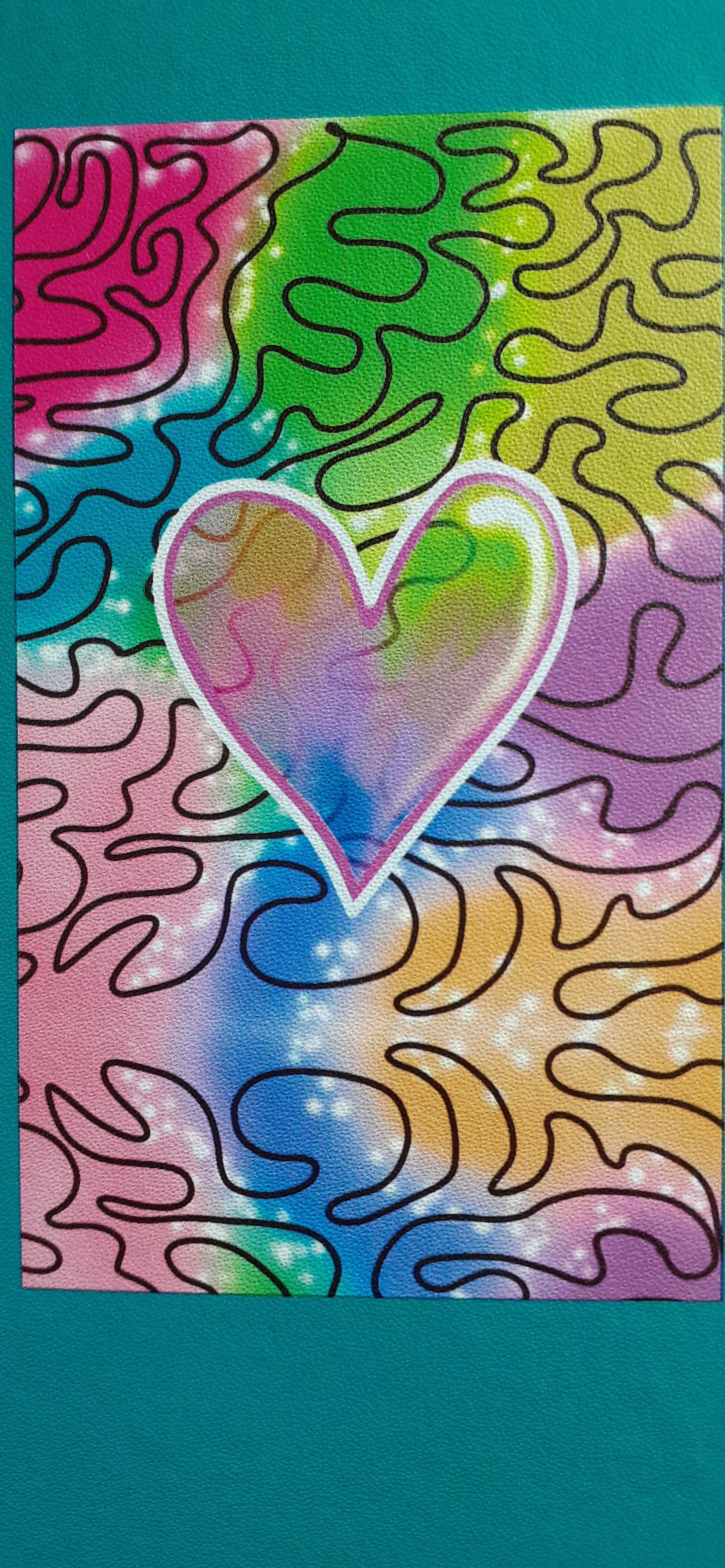 Rainbow Heart Hardbound, Lined Pages Notebook