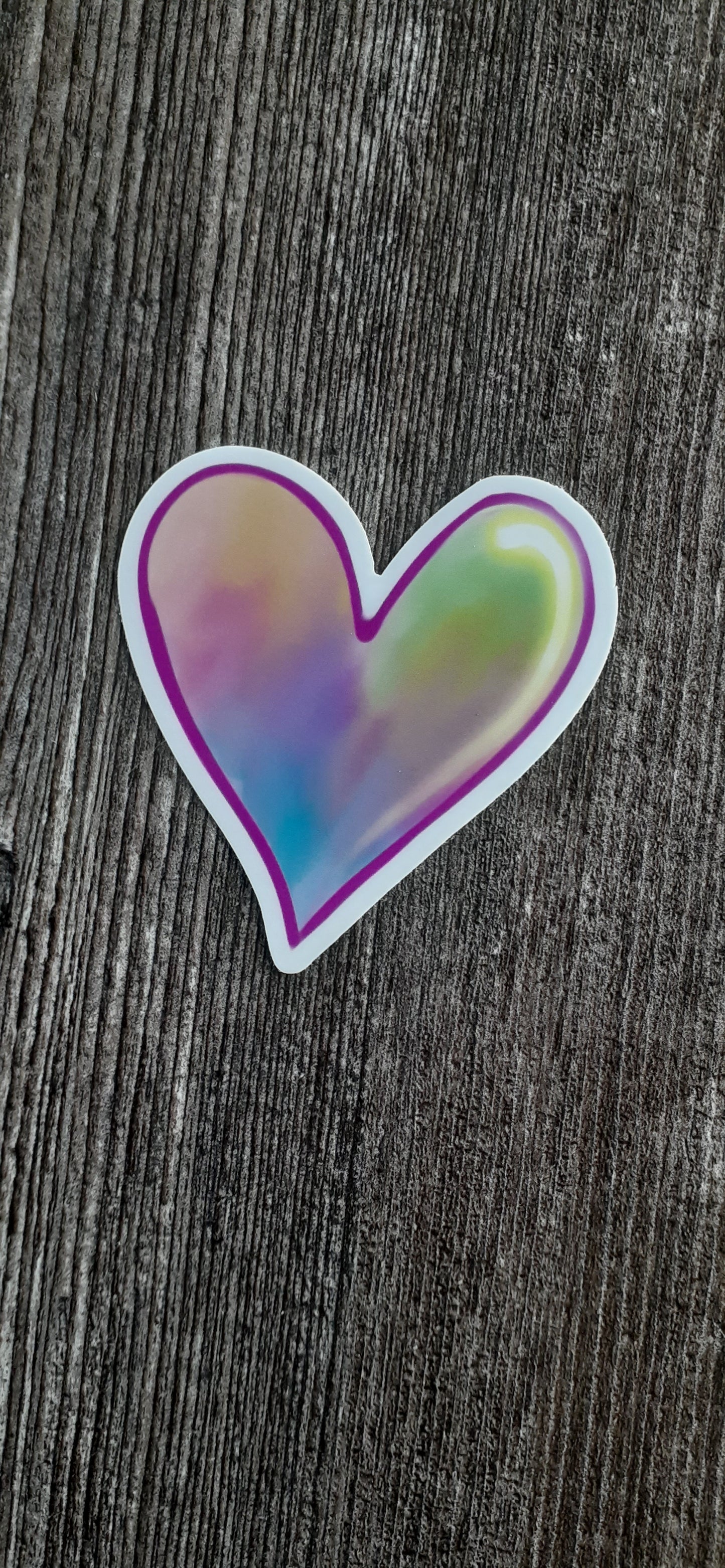 Rainbow Heart 3” Waterproof Vinyl Sticker