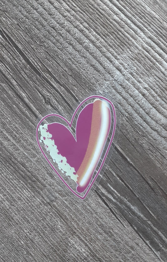 Funky Heart 3” Transparent Waterproof Vinyl Sticker