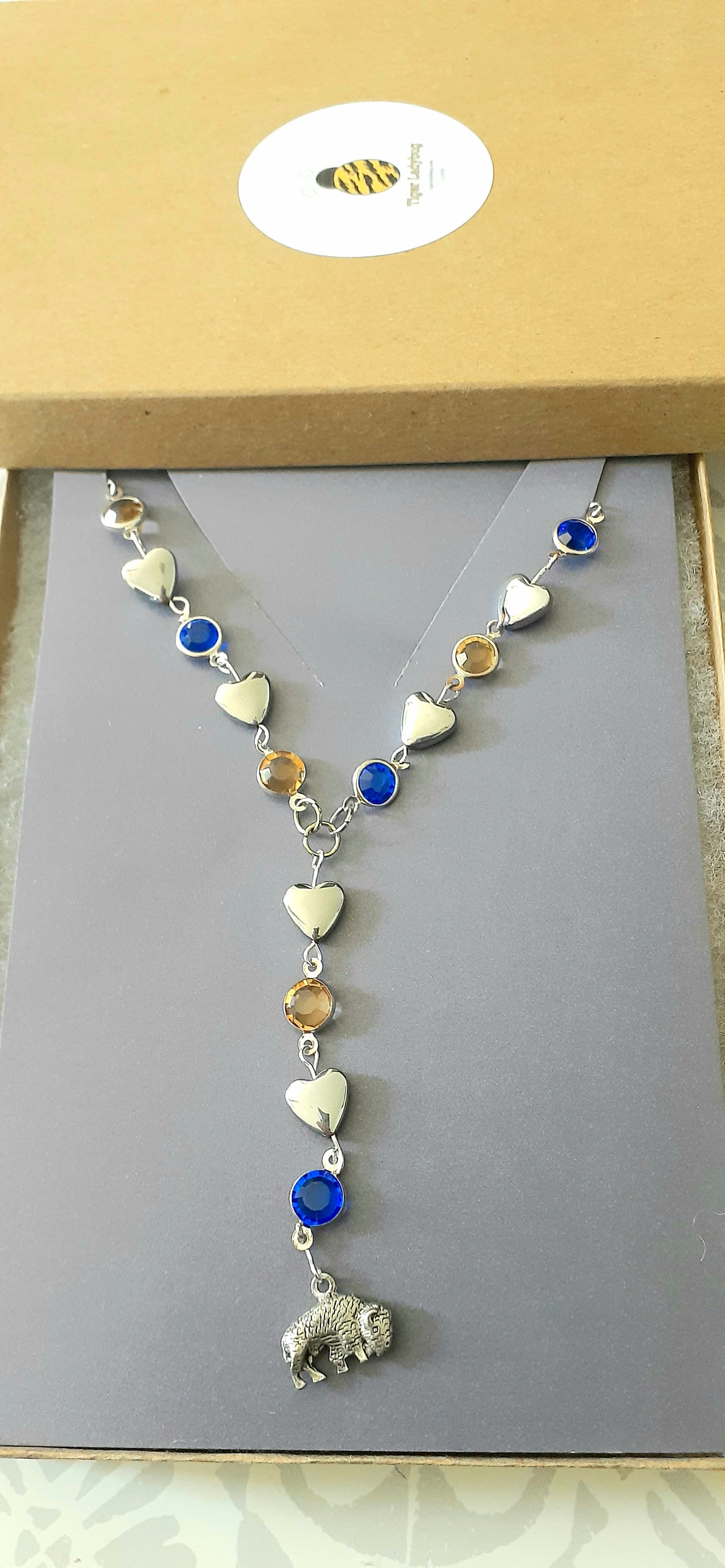 "Love in a Hockeytown", 12" L, "Y" Necklace