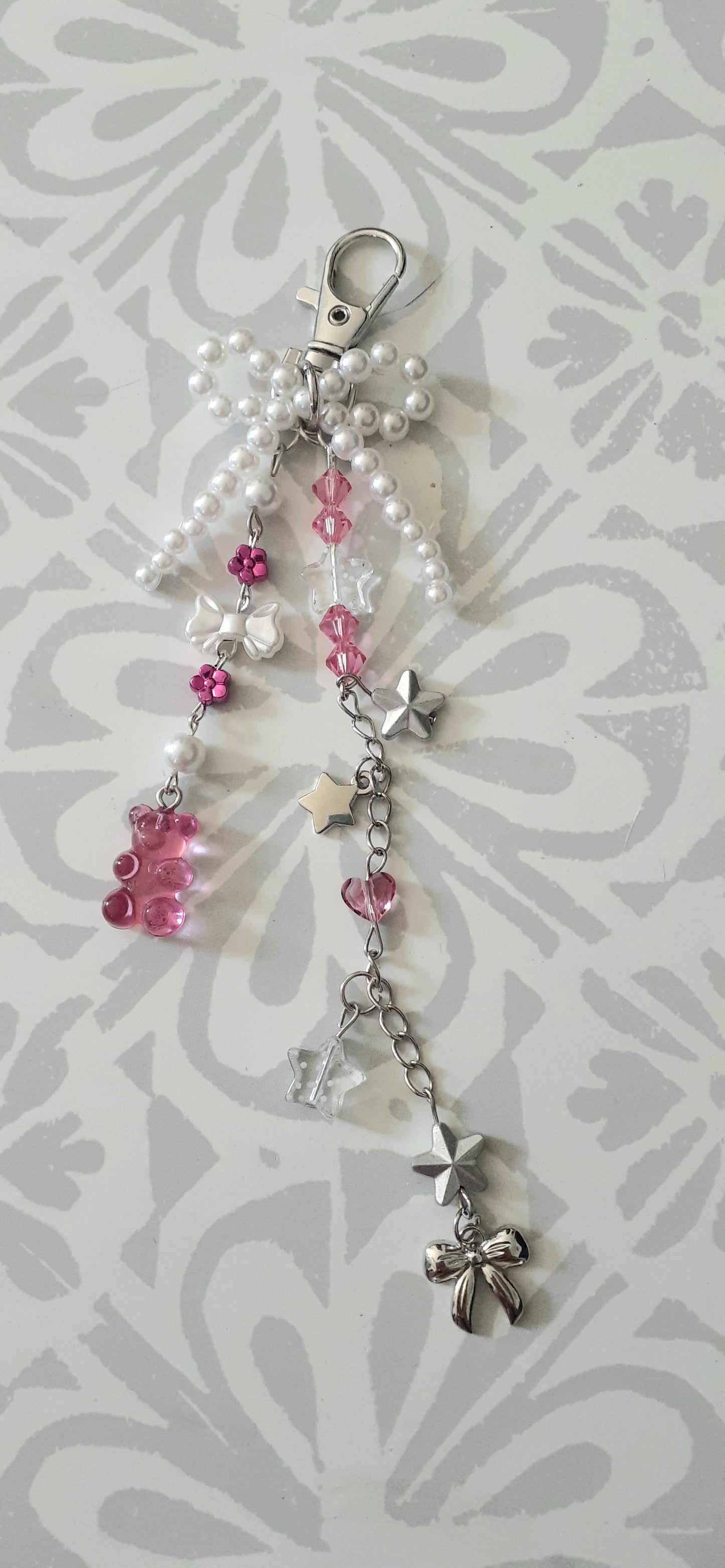 Hot Pink Gummy Bear Keychain/Bag Clip