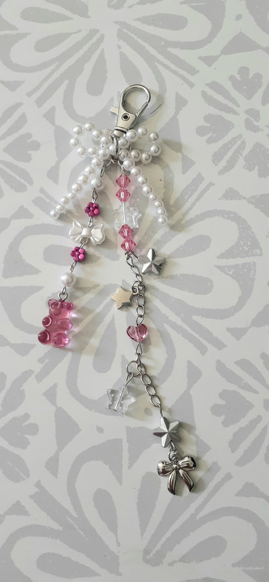 Hot Pink Gummy Bear Keychain/Bag Clip