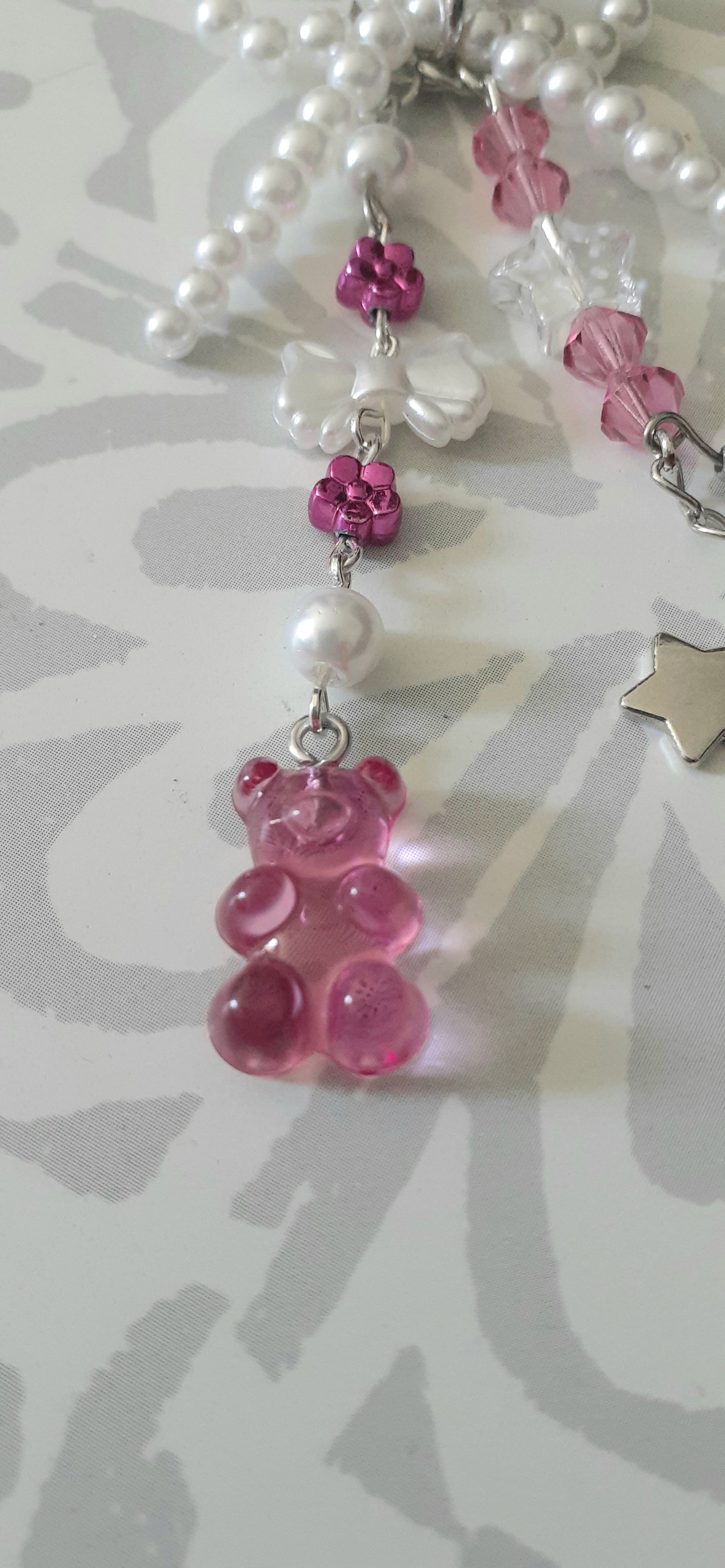 Hot Pink Gummy Bear Keychain/Bag Clip