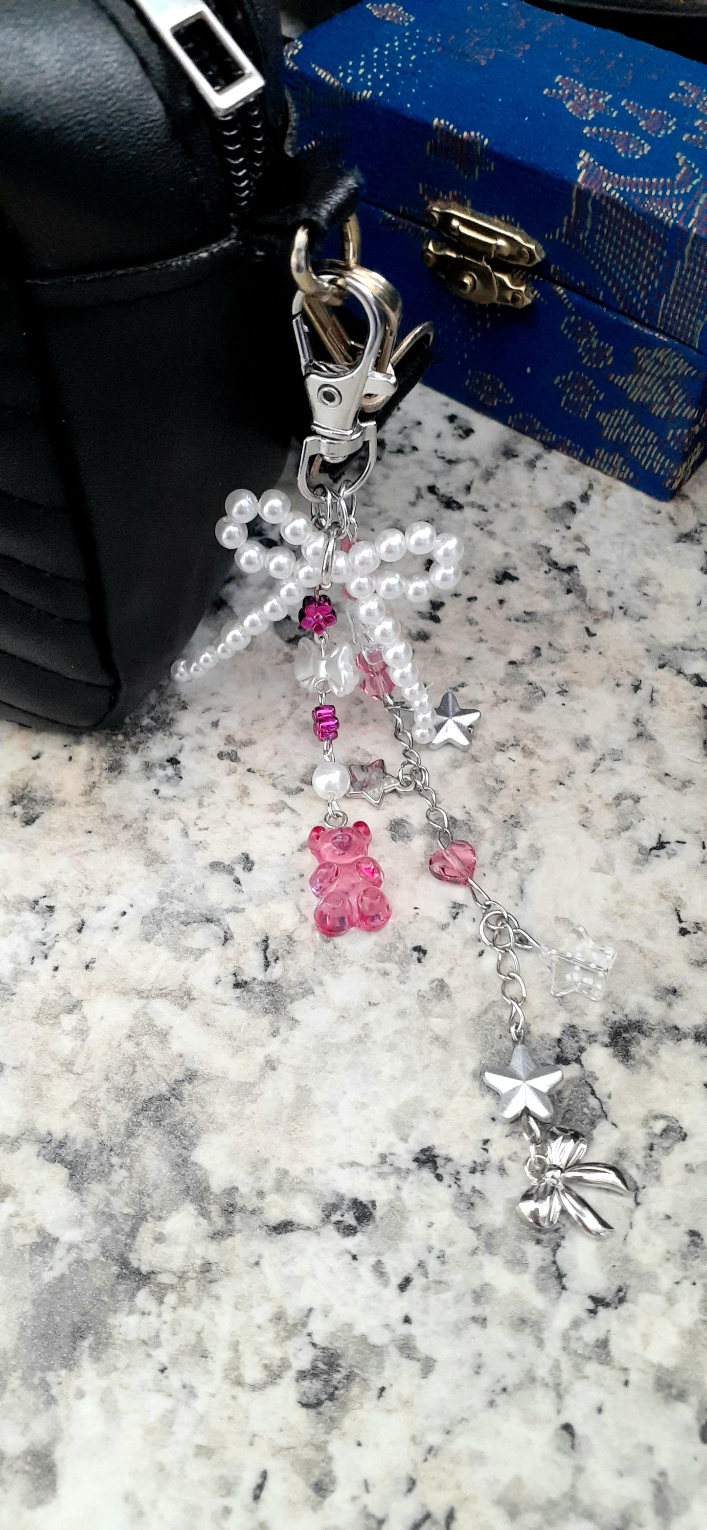 Hot Pink Gummy Bear Keychain/Bag Clip