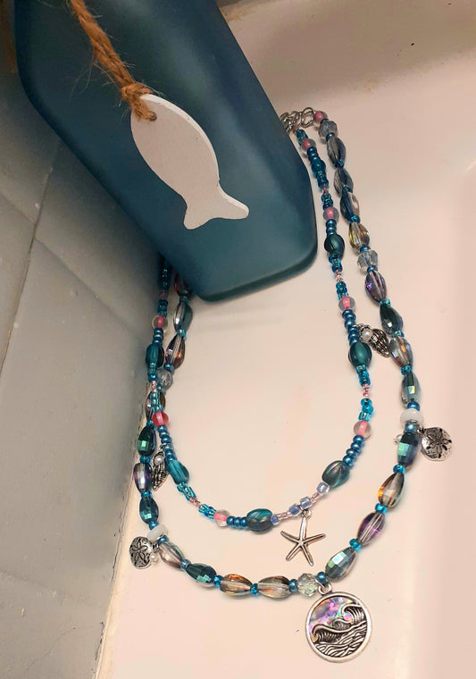"Just Keep Swimming" Double Strand Short Necklace
